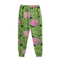 Cute Water Lily Pattern Print Sweatpants