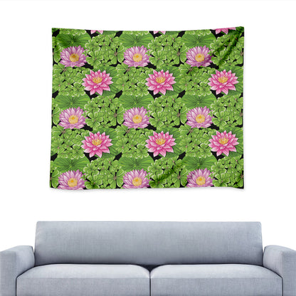 Cute Water Lily Pattern Print Tapestry