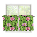 Cute Water Lily Pattern Print Tier Curtains