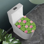 Cute Water Lily Pattern Print Toilet Lid Cover