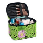 Cute Water Lily Pattern Print Travel Makeup Bag