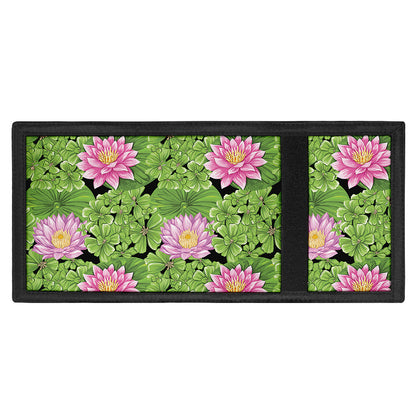 Cute Water Lily Pattern Print Trifold Wallet