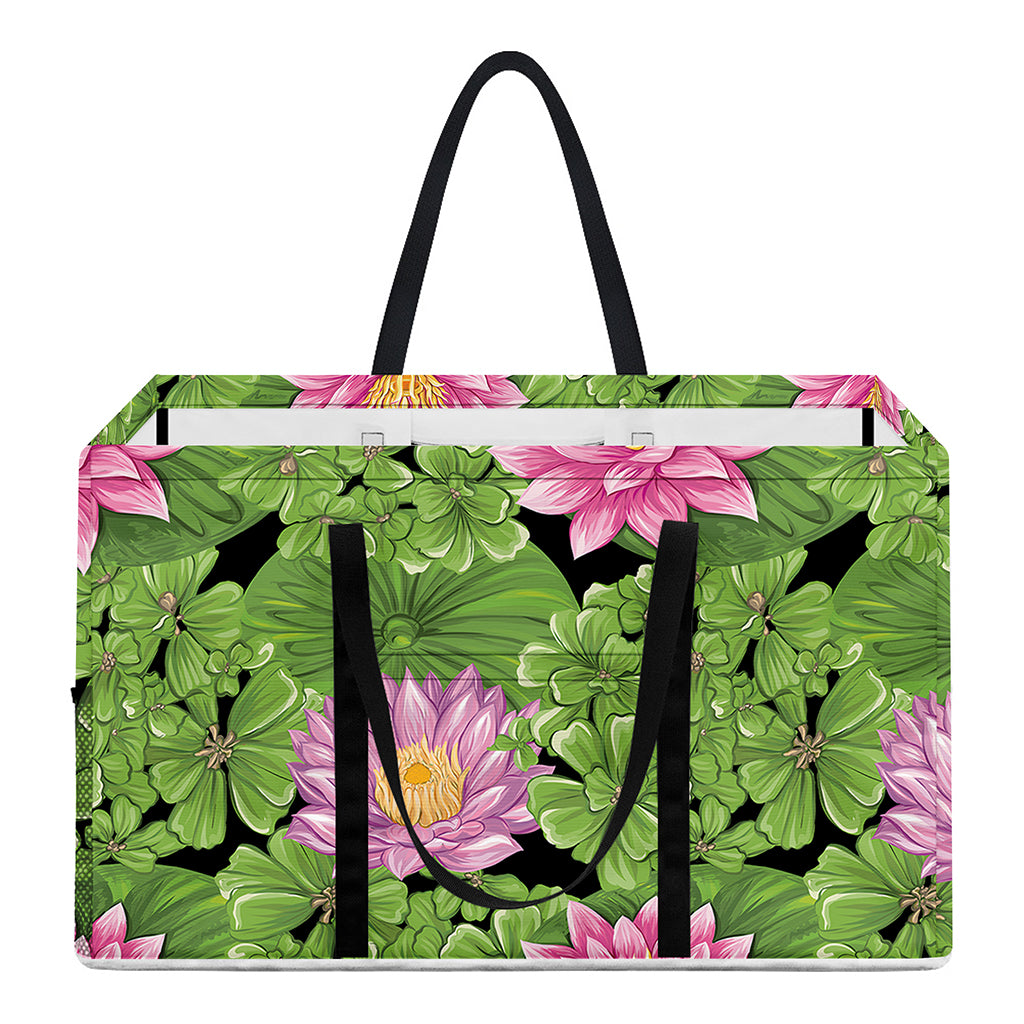 Cute Water Lily Pattern Print Utility Tote Bag