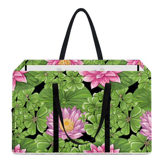Cute Water Lily Pattern Print Utility Tote Bag