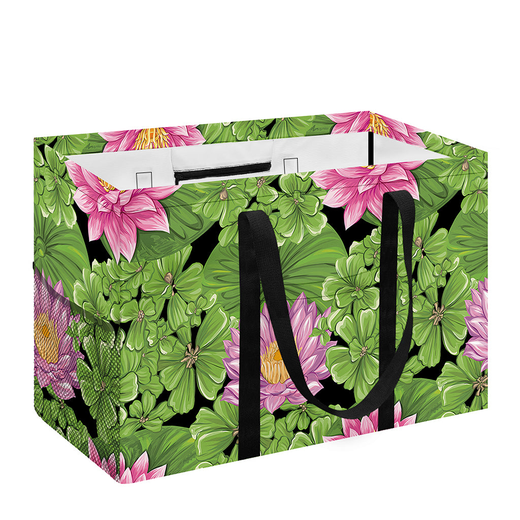 Cute Water Lily Pattern Print Utility Tote Bag