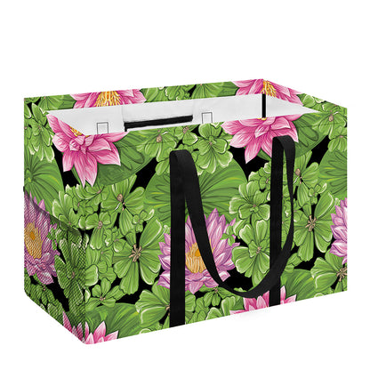 Cute Water Lily Pattern Print Utility Tote Bag