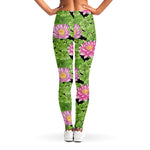 Cute Water Lily Pattern Print Women's Leggings