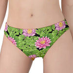 Cute Water Lily Pattern Print Women's Panties