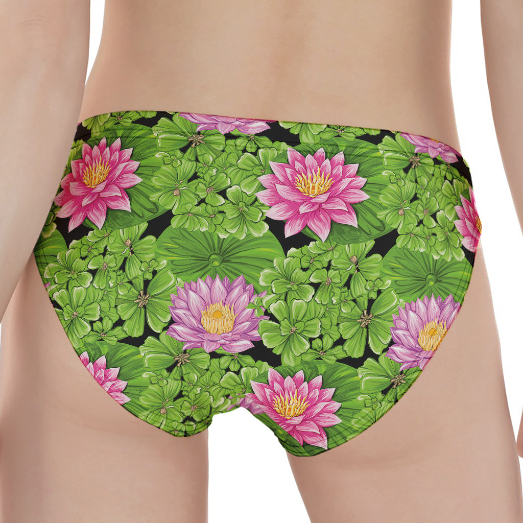 Cute Water Lily Pattern Print Women's Panties