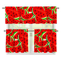 Cute Watermelon Pieces Pattern Print 3 Piece Kitchen Curtains