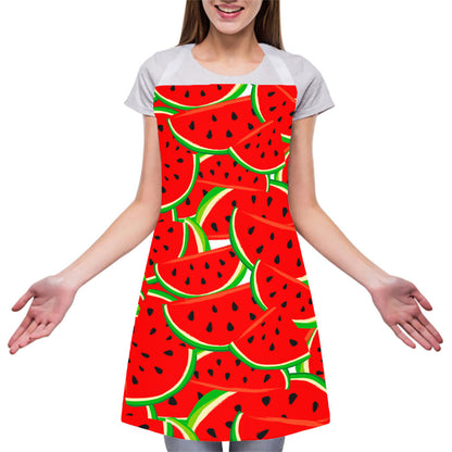 Cute Watermelon Pieces Pattern Print Adjustable Apron