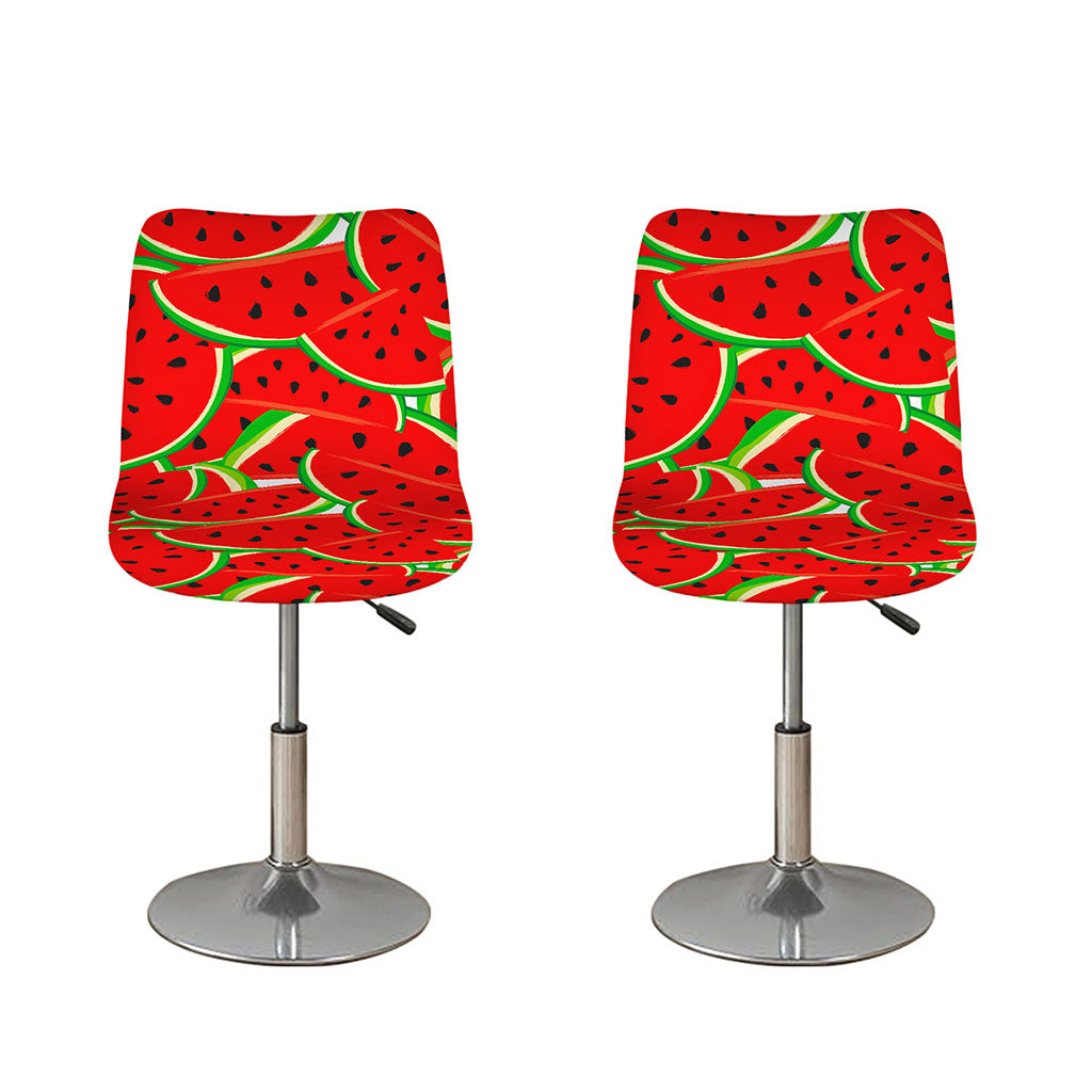 Cute Watermelon Pieces Pattern Print Bar Stool Covers
