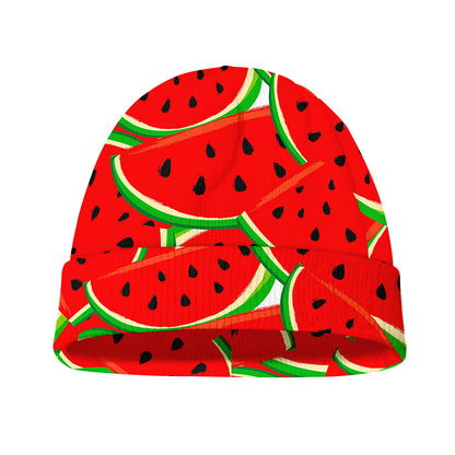 Cute Watermelon Pieces Pattern Print Beanie