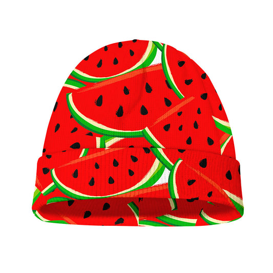 Cute Watermelon Pieces Pattern Print Beanie
