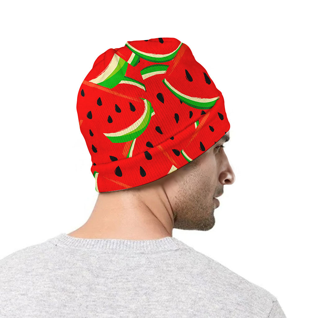 Cute Watermelon Pieces Pattern Print Beanie