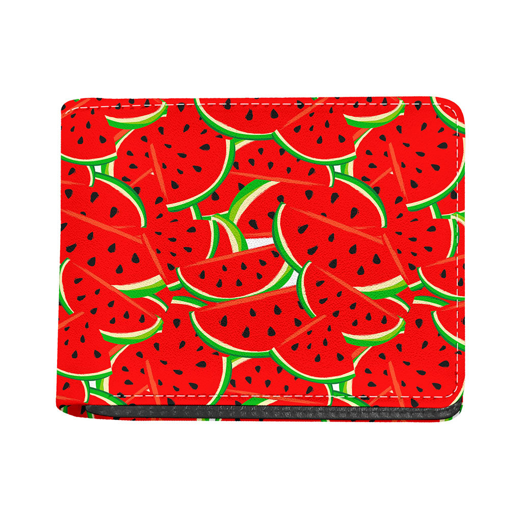 Cute Watermelon Pieces Pattern Print Bifold Wallet