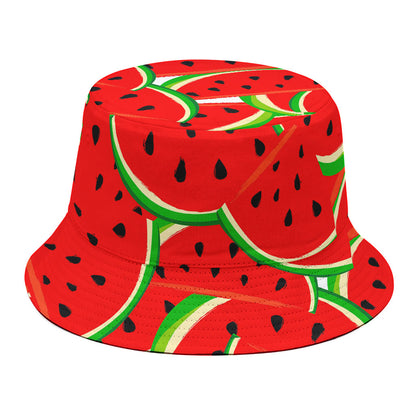 Cute Watermelon Pieces Pattern Print Bucket Hat