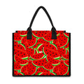 Cute Watermelon Pieces Pattern Print Canvas Tote Bag