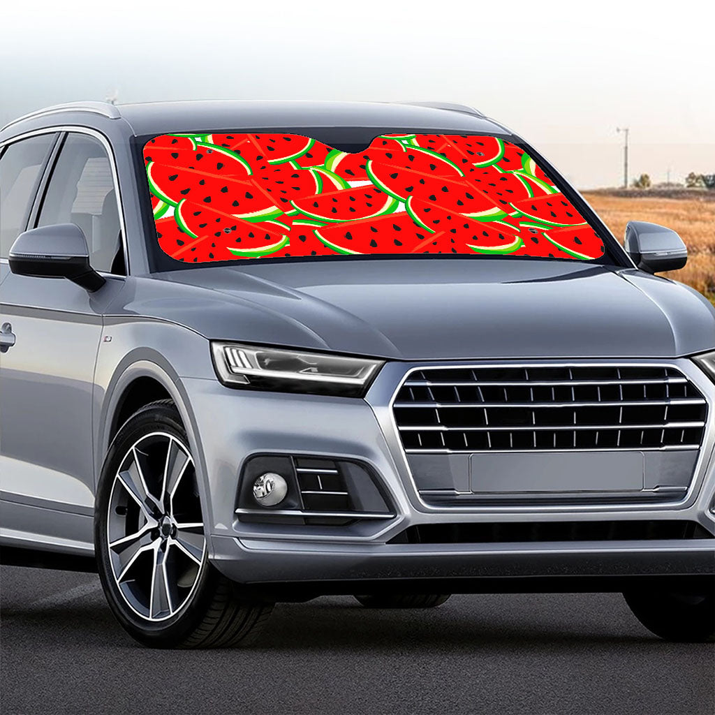 Cute Watermelon Pieces Pattern Print Car Windshield Sun Shade