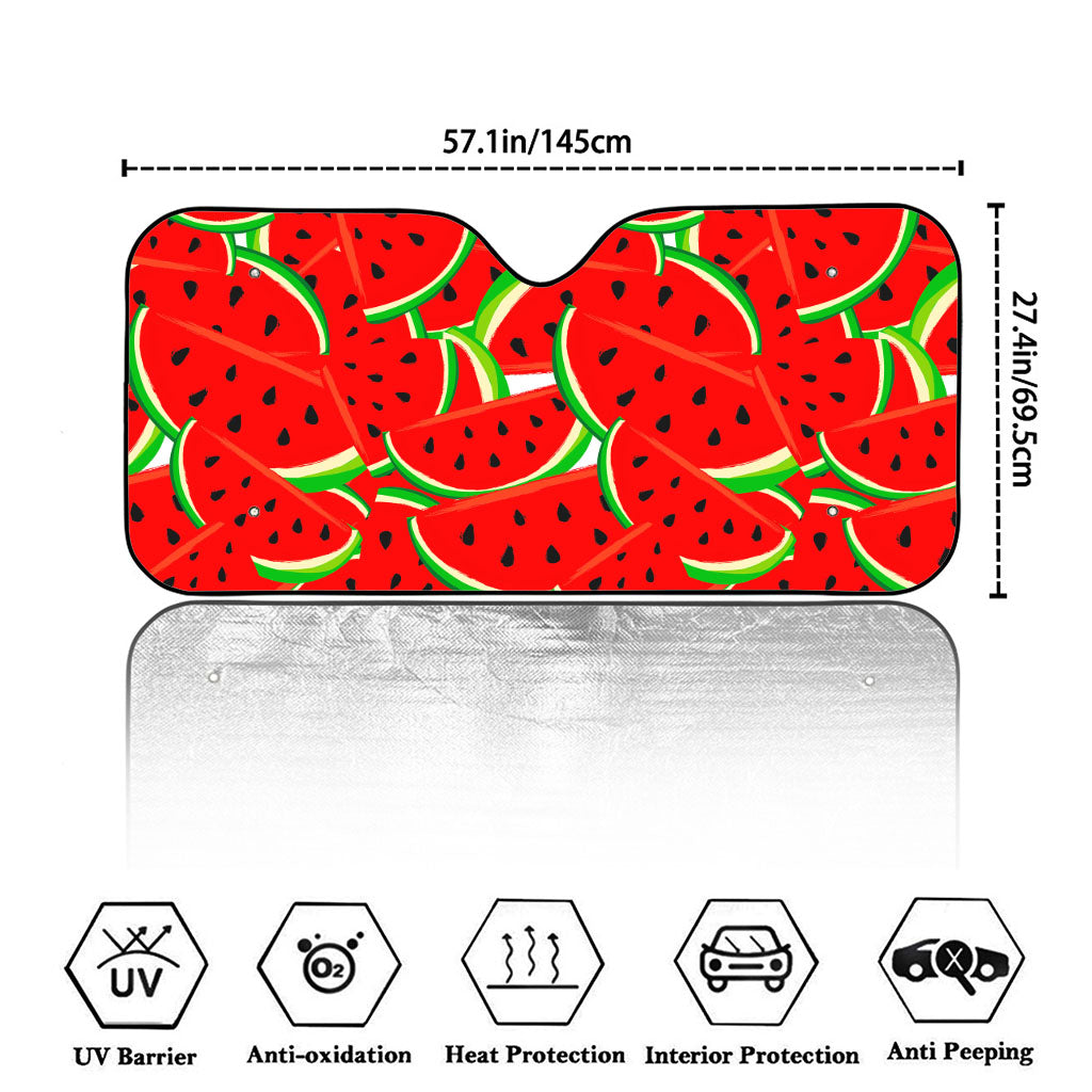 Cute Watermelon Pieces Pattern Print Car Windshield Sun Shade