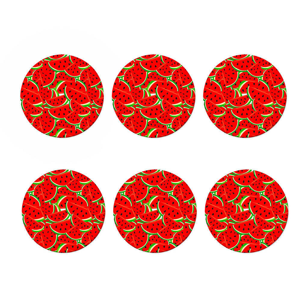 Cute Watermelon Pieces Pattern Print Coaster Set