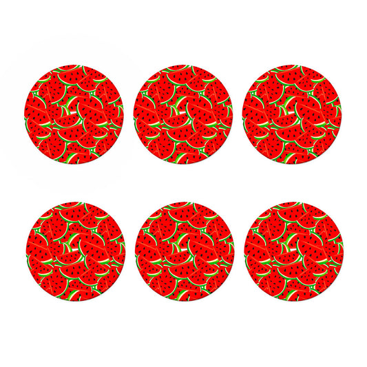 Cute Watermelon Pieces Pattern Print Coaster Set