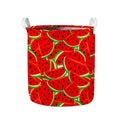 Cute Watermelon Pieces Pattern Print Collapsible Laundry Basket