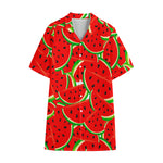 Cute Watermelon Pieces Pattern Print Cotton Hawaiian Shirt