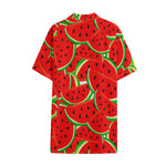 Cute Watermelon Pieces Pattern Print Cotton Hawaiian Shirt