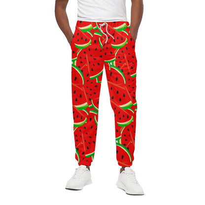 Cute Watermelon Pieces Pattern Print Cotton Pants