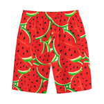 Cute Watermelon Pieces Pattern Print Cotton Shorts