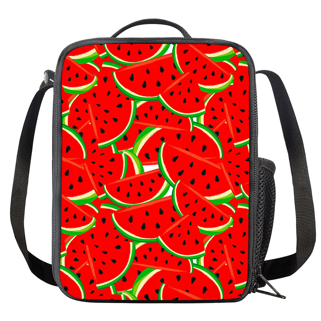 Cute Watermelon Pieces Pattern Print Crossbody Lunch Bag