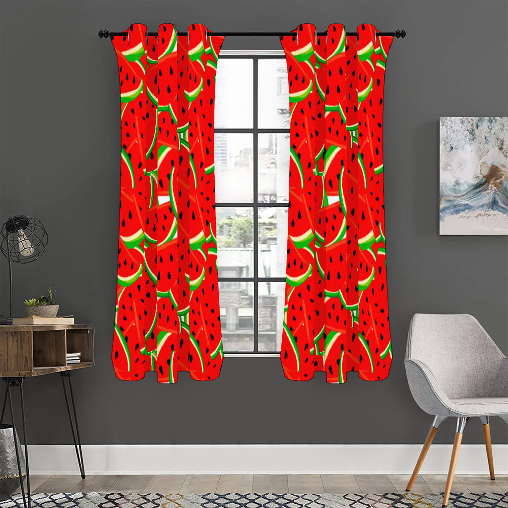 Cute Watermelon Pieces Pattern Print Curtain