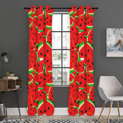 Cute Watermelon Pieces Pattern Print Curtain