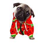 Cute Watermelon Pieces Pattern Print Dog Zip Up Hoodie