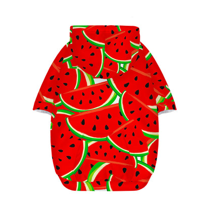 Cute Watermelon Pieces Pattern Print Dog Zip Up Hoodie