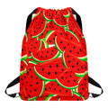 Cute Watermelon Pieces Pattern Print Drawstring Backpack