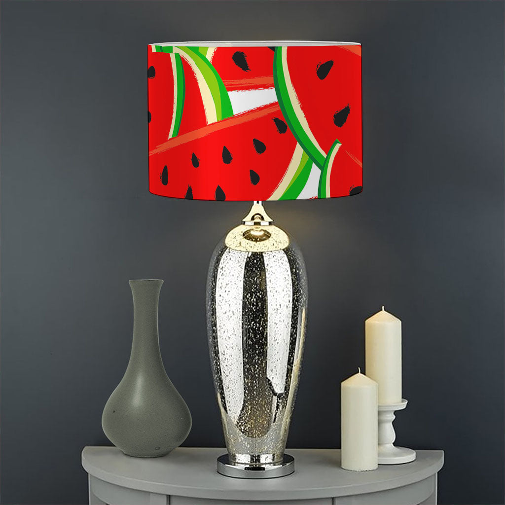 Cute Watermelon Pieces Pattern Print Drum Lamp Shade