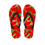 Cute Watermelon Pieces Pattern Print Flip Flops