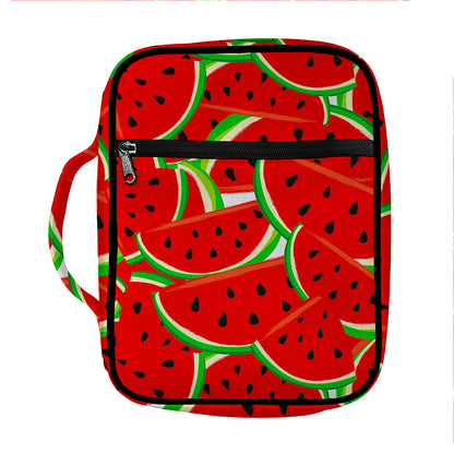 Cute Watermelon Pieces Pattern Print Front Pocket Bible Bag