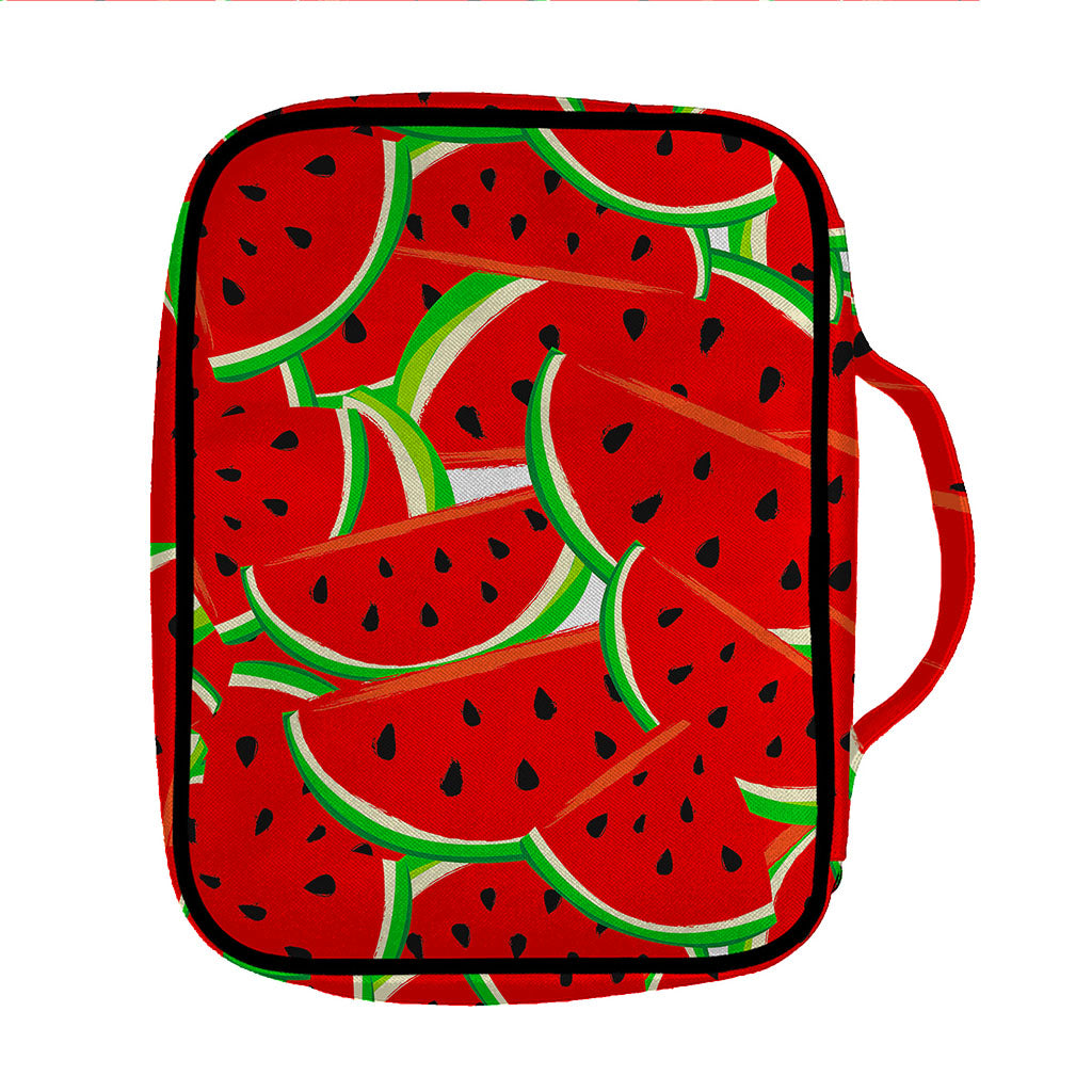 Cute Watermelon Pieces Pattern Print Front Pocket Bible Bag