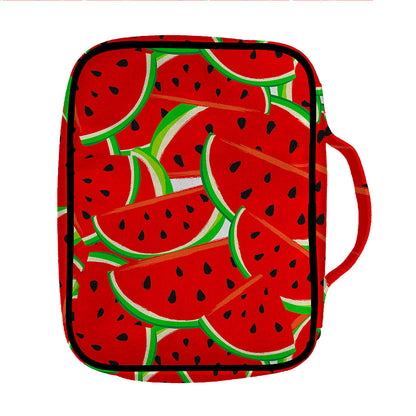 Cute Watermelon Pieces Pattern Print Front Pocket Bible Bag
