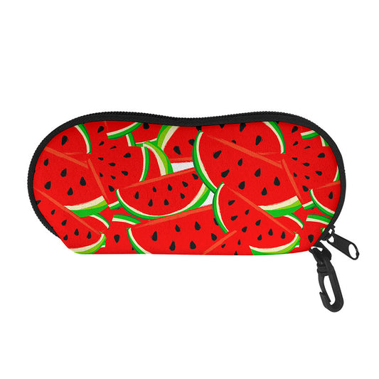 Cute Watermelon Pieces Pattern Print Glasses Case