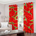 Cute Watermelon Pieces Pattern Print Grommet Curtains