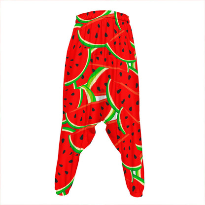 Cute Watermelon Pieces Pattern Print Hammer Pants