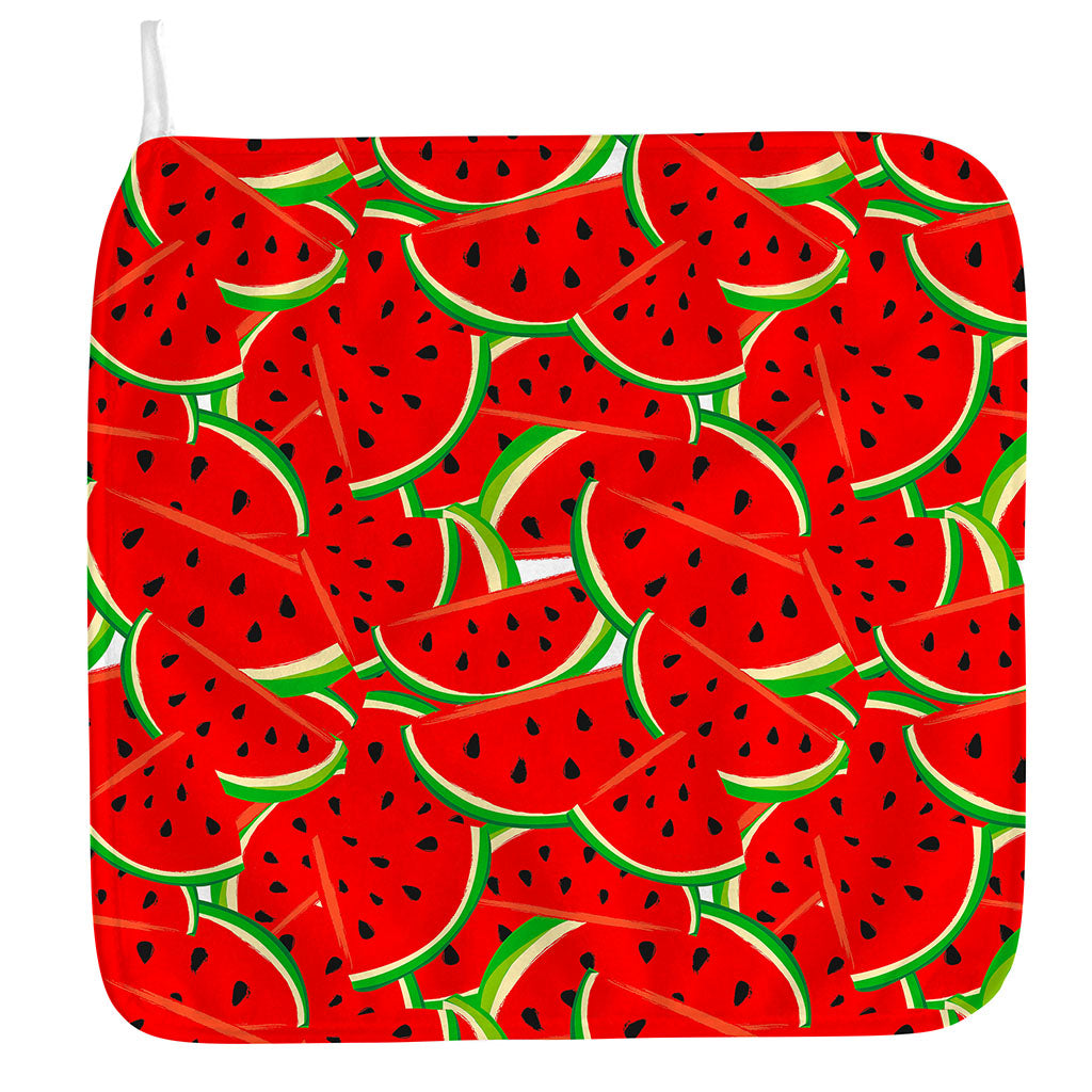 Cute Watermelon Pieces Pattern Print Hand Towel