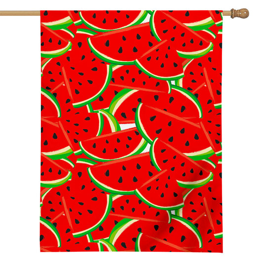Cute Watermelon Pieces Pattern Print House Flag