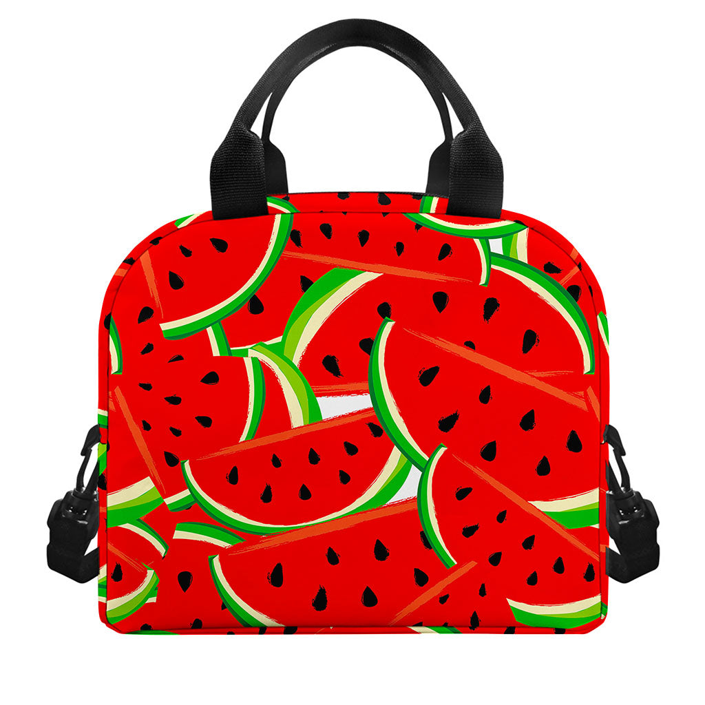 Cute Watermelon Pieces Pattern Print Insulated Lunch Bag