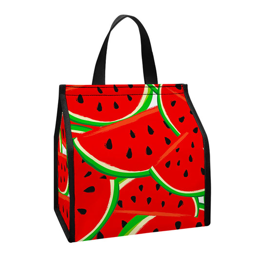 Cute Watermelon Pieces Pattern Print Insulated Lunch Tote
