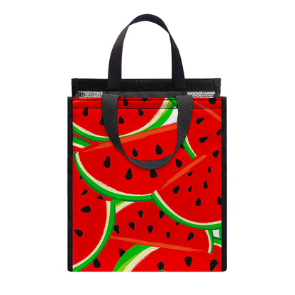 Cute Watermelon Pieces Pattern Print Insulated Lunch Tote
